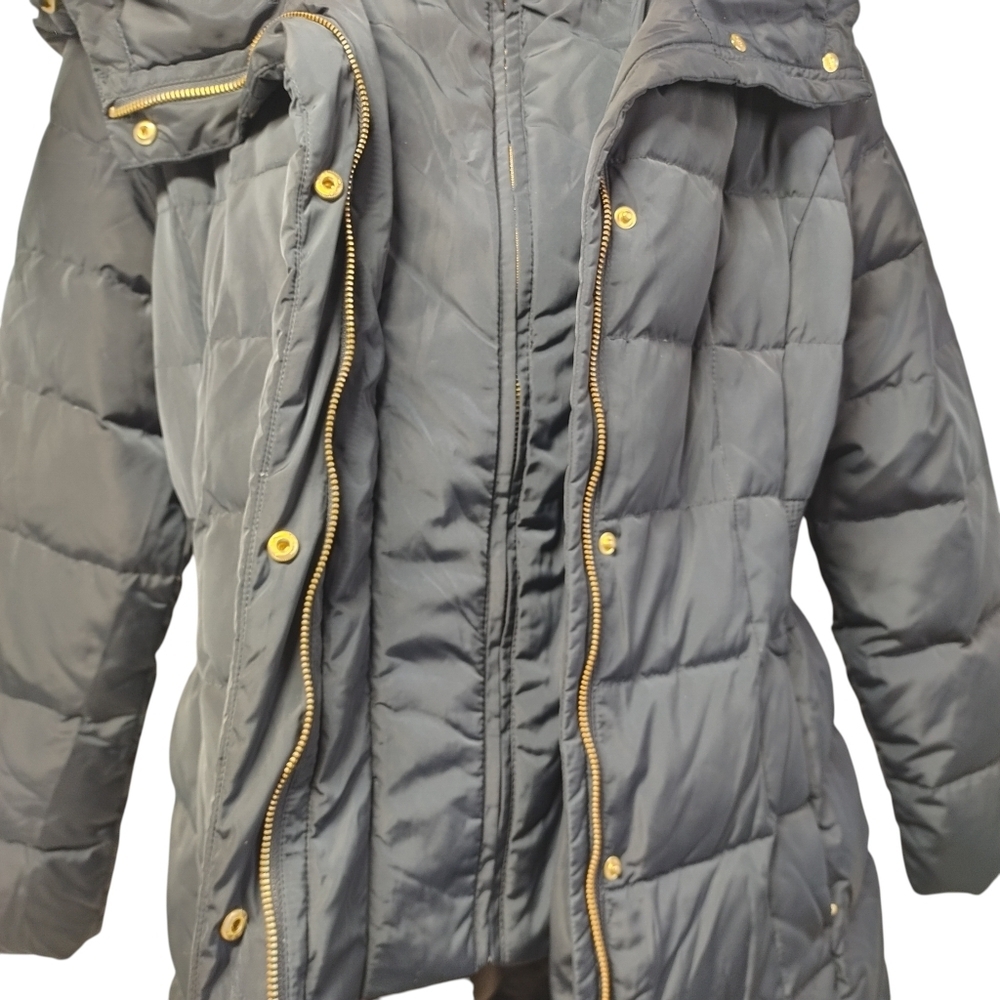 Cole Haan Signature Women's Black Hooded Down/ Feather Zip Jacket  Size Large - Picture 4 of 7